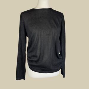 Valerie Steven’s Vintage Silk Black Sparkly Top Medium
